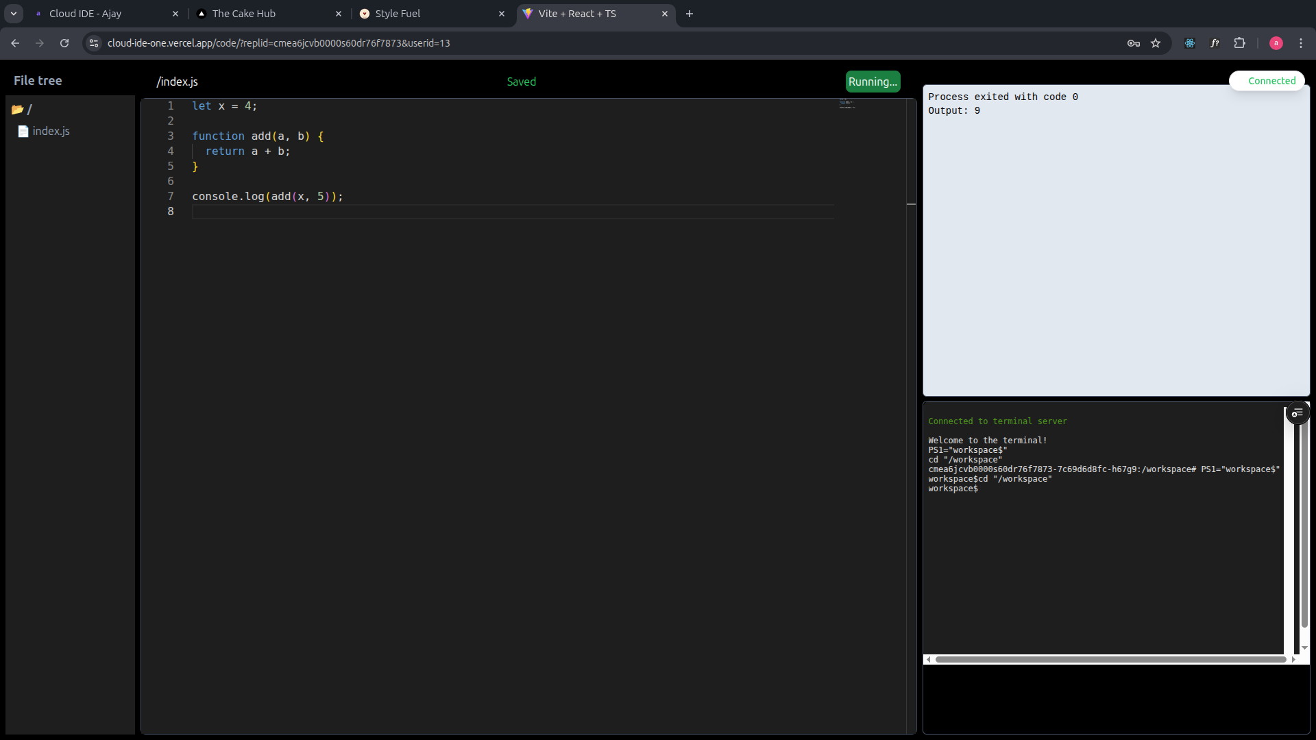 Cloud IDE screenshot 3