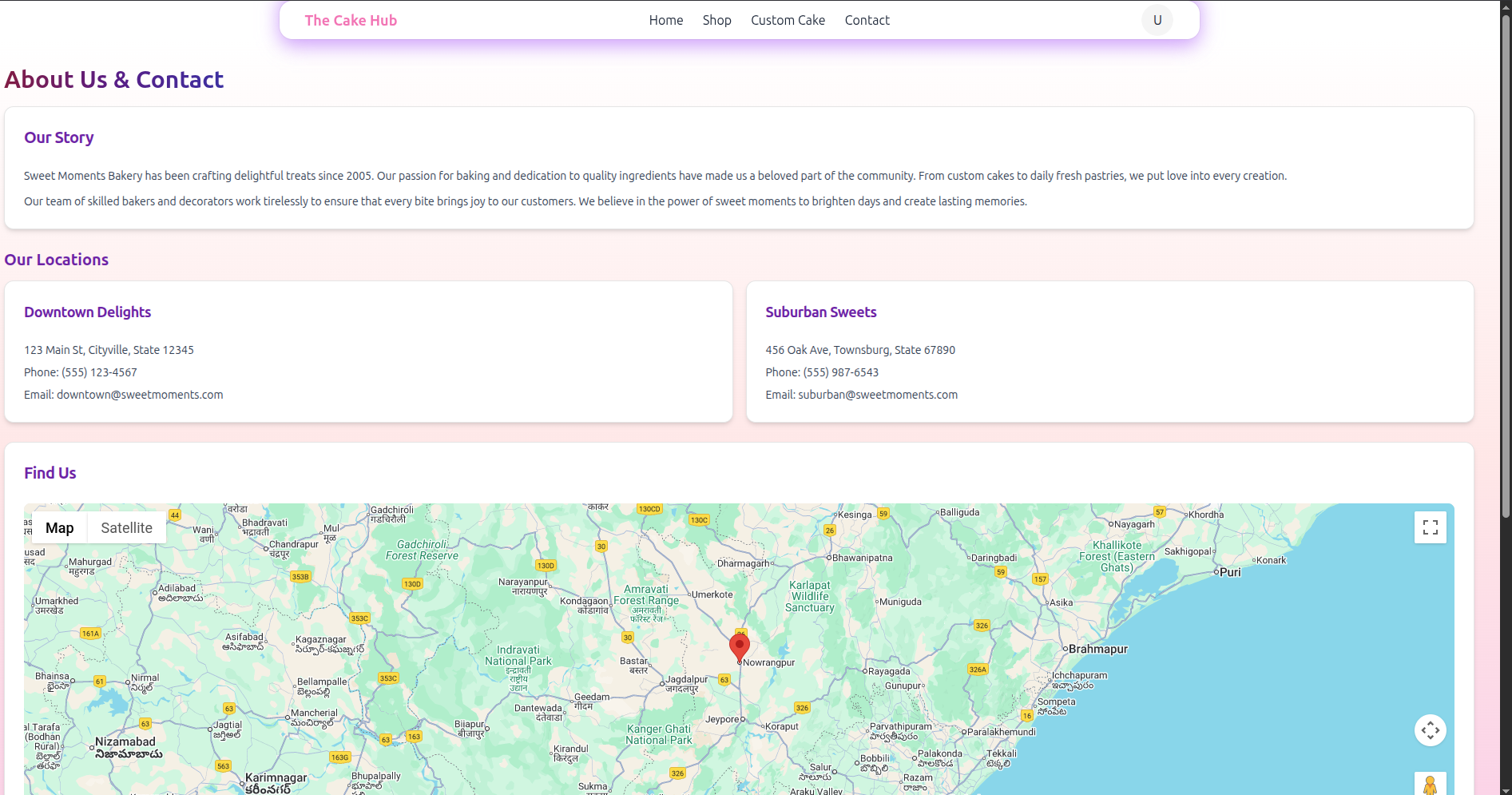 CakeHub - E-Commerce Bakery Website screenshot 2
